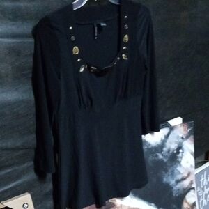 New Directions Black Top with Gold Details
